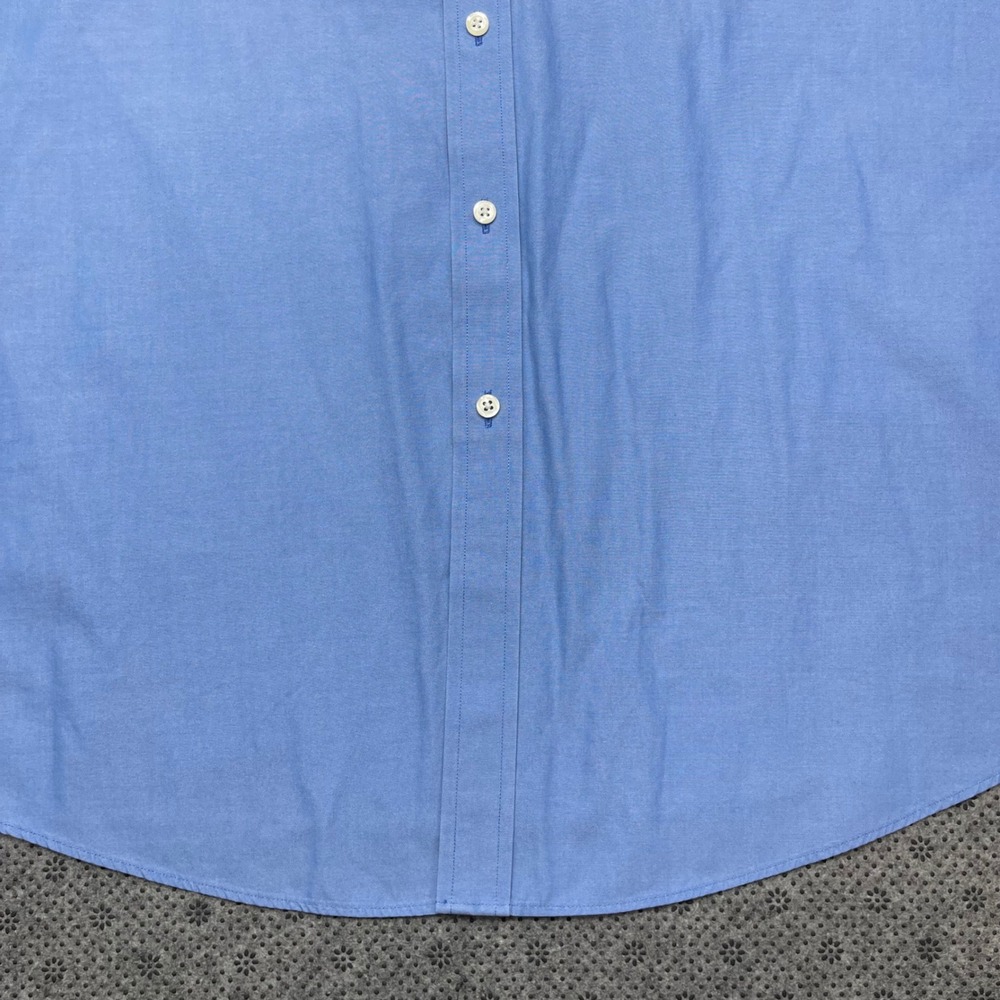 Brooks Brothers Regent Fit Blue Non-Iron Cotton Button Down Shirt Mens 18 4/5 - Picture 6 of 10